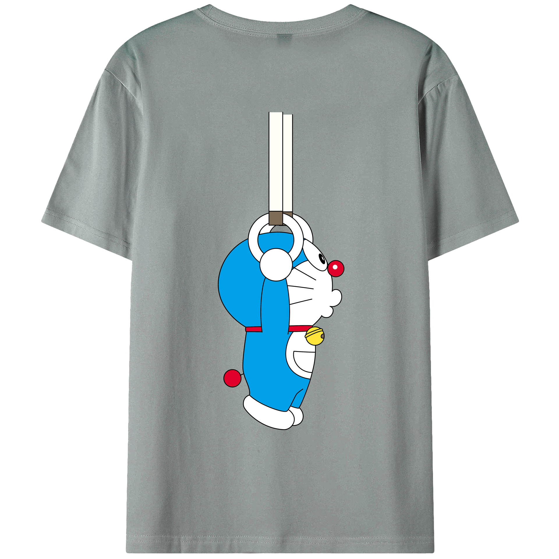 （画像用） ドラえもん Doraemon 綿100％ メンズ半袖Tシャツ（バックプリント） 通気性